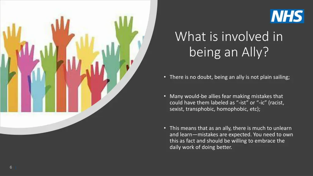 what is involved in being an ally