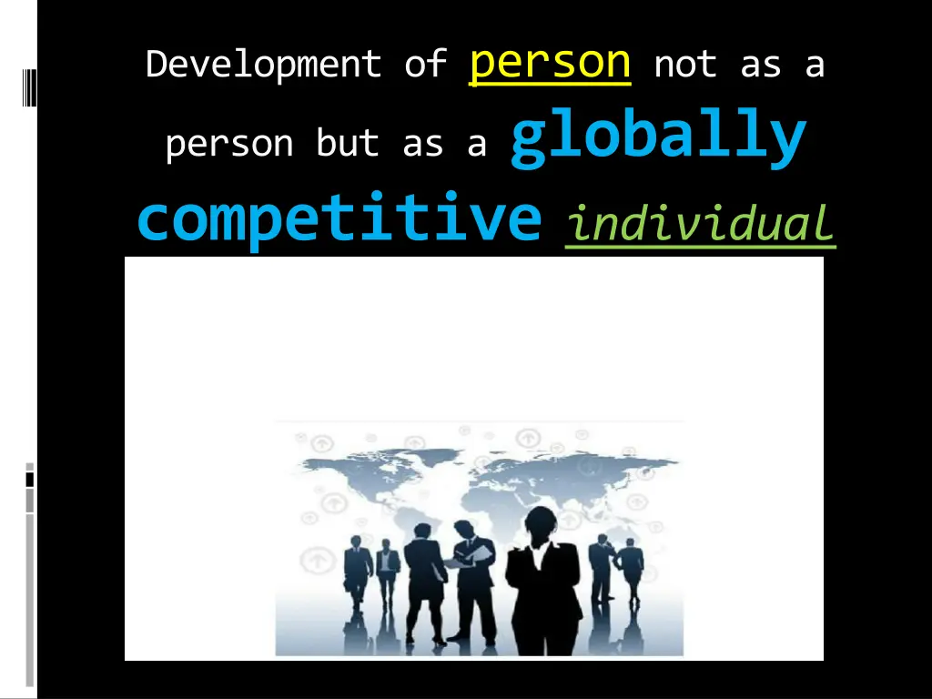 development of person not as a person