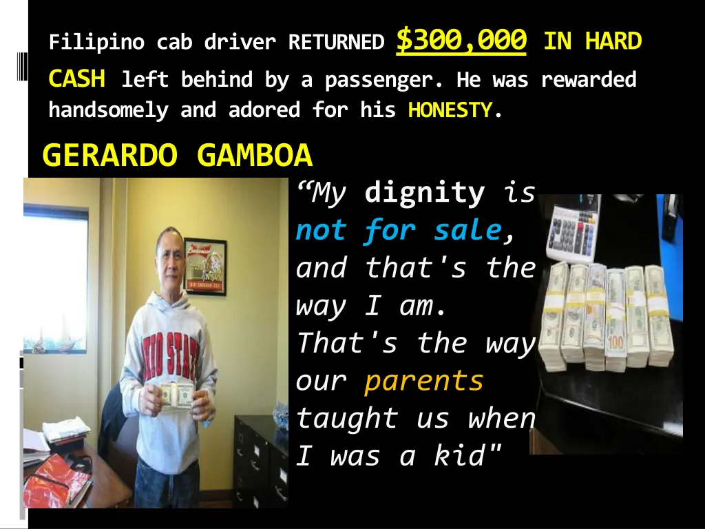 filipino cab driver returned 300 000 in hard cash