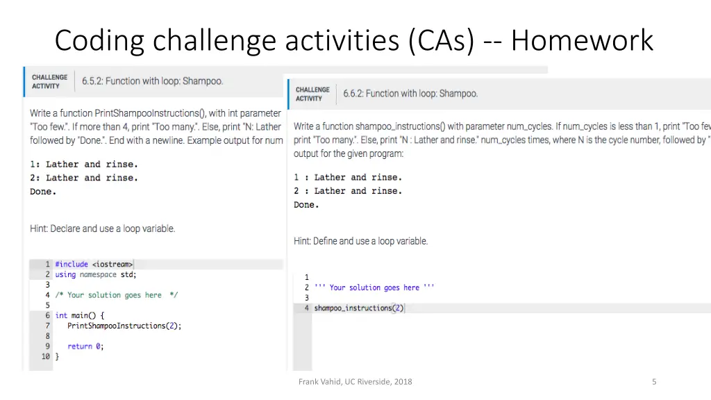 coding challenge activities cas homework