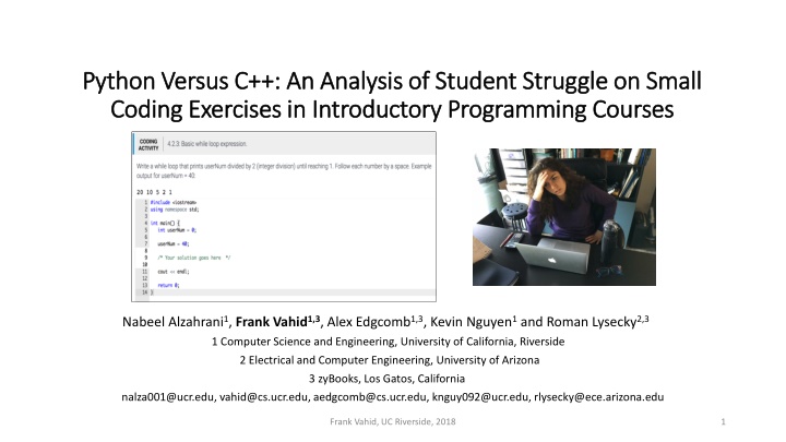 python versus c an analysis of student struggle