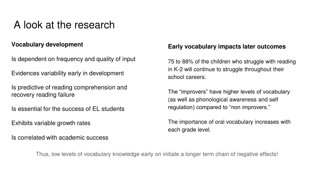 a look at the research