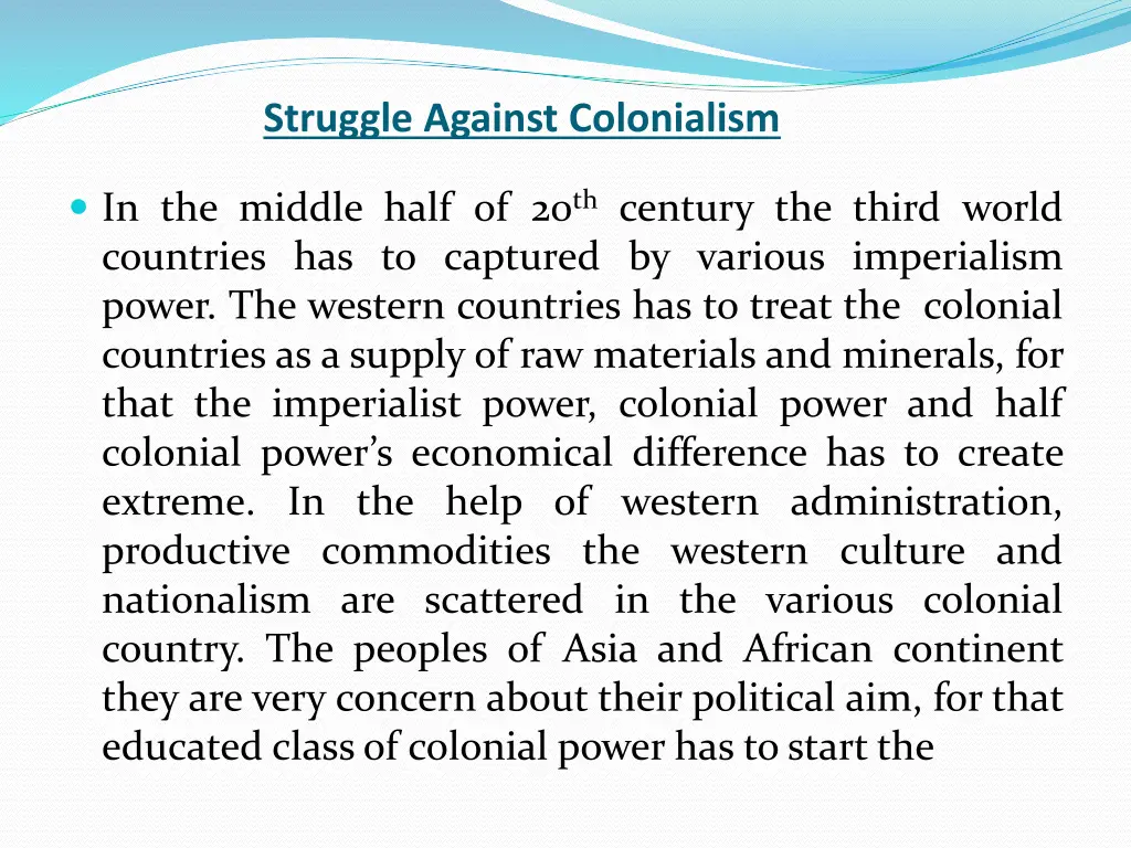 struggle against colonialism