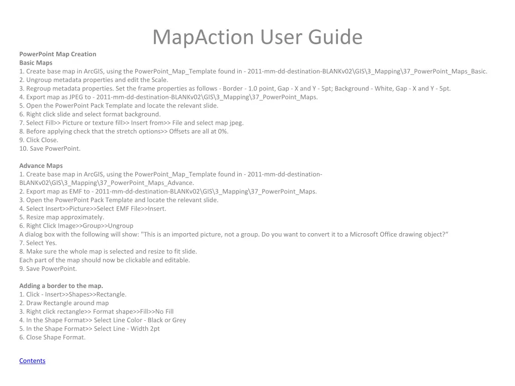 mapaction user guide