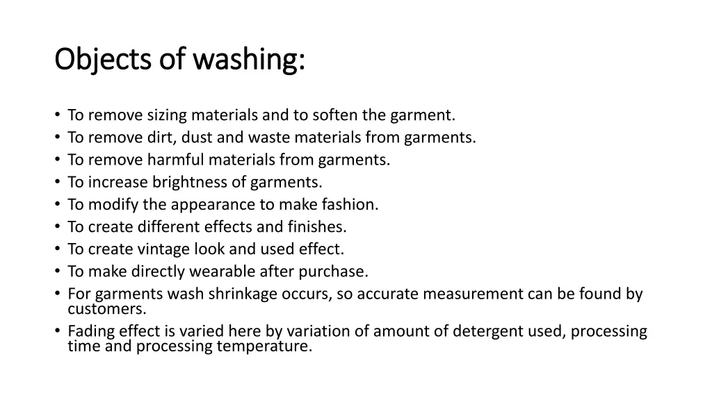 objects of washing objects of washing