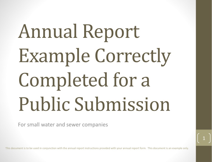 annual report example correctly completed