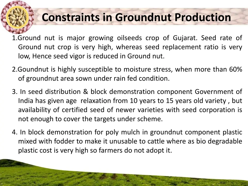 constraints in groundnut production