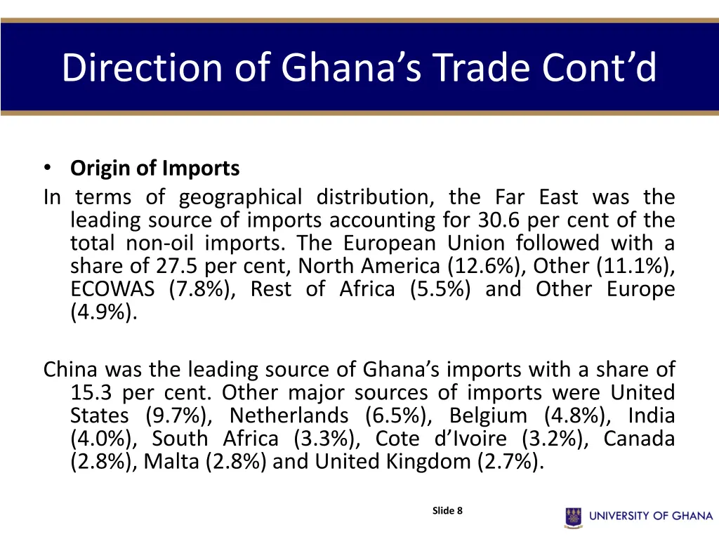 direction of ghana s trade cont d