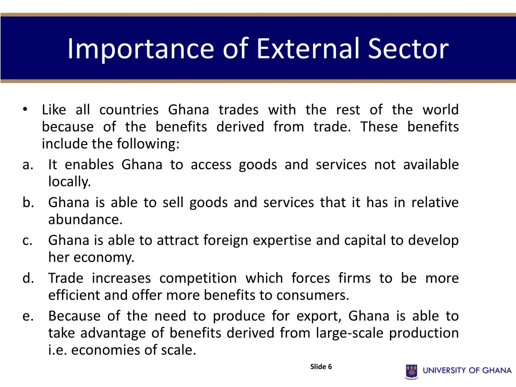 importance of external sector