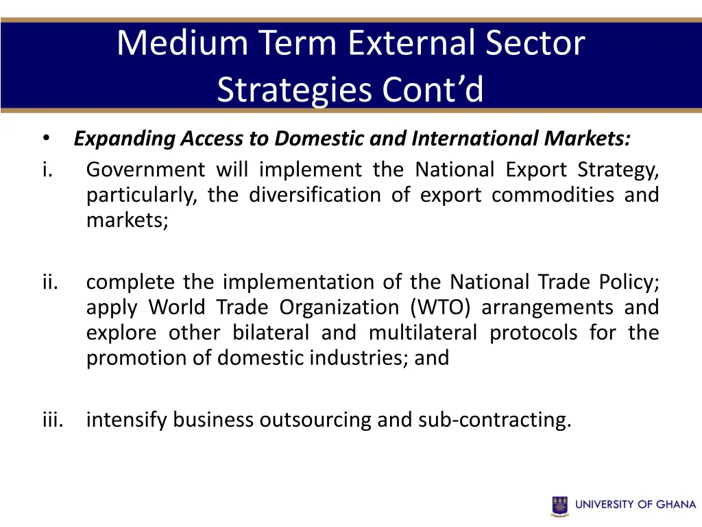 medium term external sector strategies cont d 1