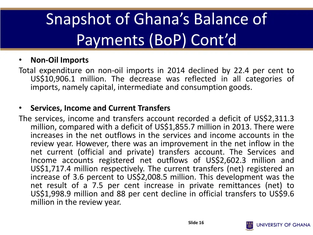 snapshot of ghana s balance of payments bop cont d 2