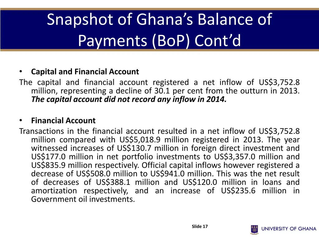 snapshot of ghana s balance of payments bop cont d 3