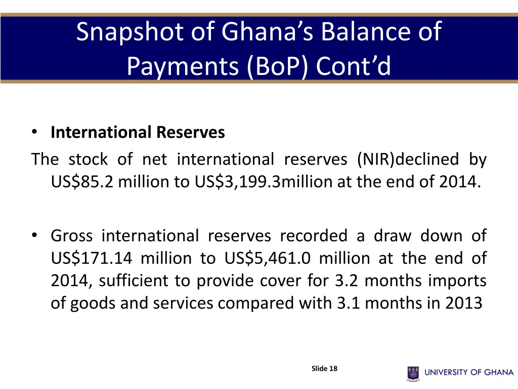 snapshot of ghana s balance of payments bop cont d 4