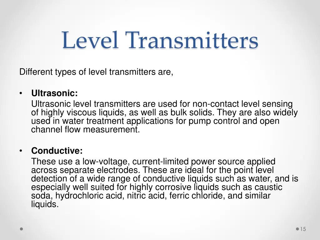 level transmitters 1