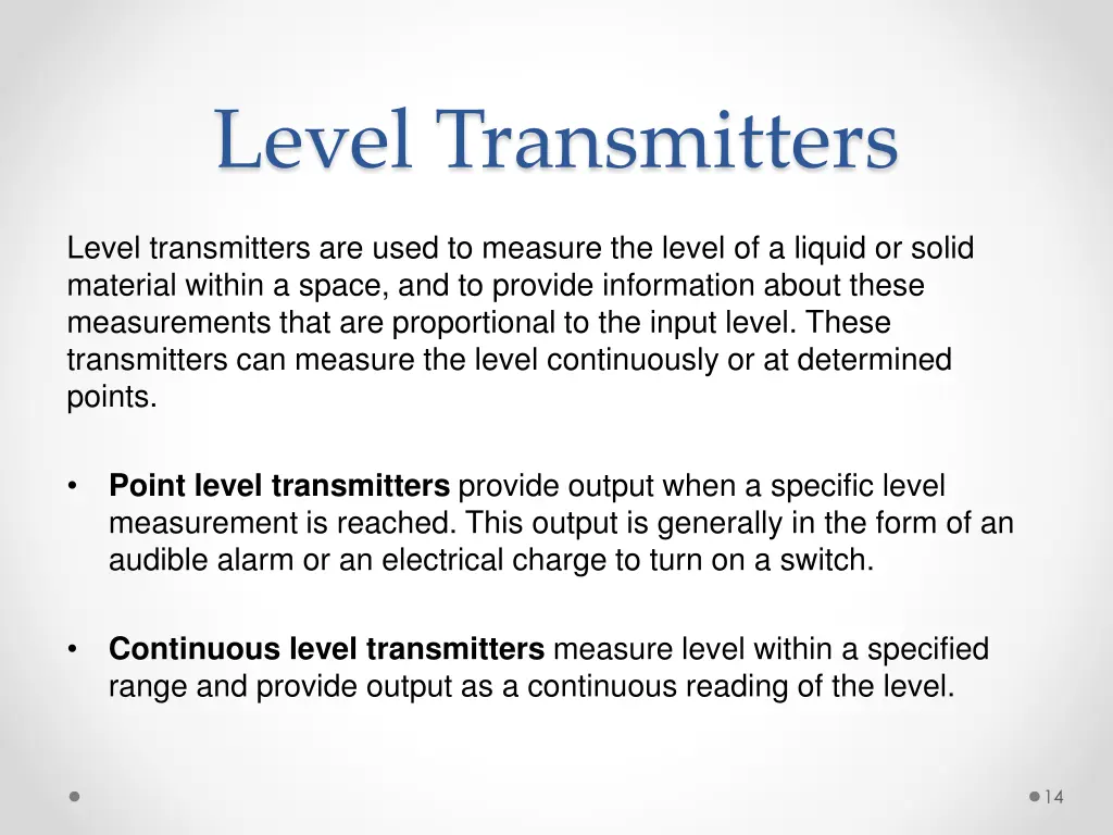 level transmitters