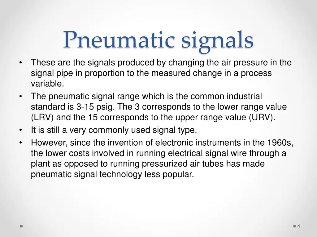 pneumatic signals these are the signals produced