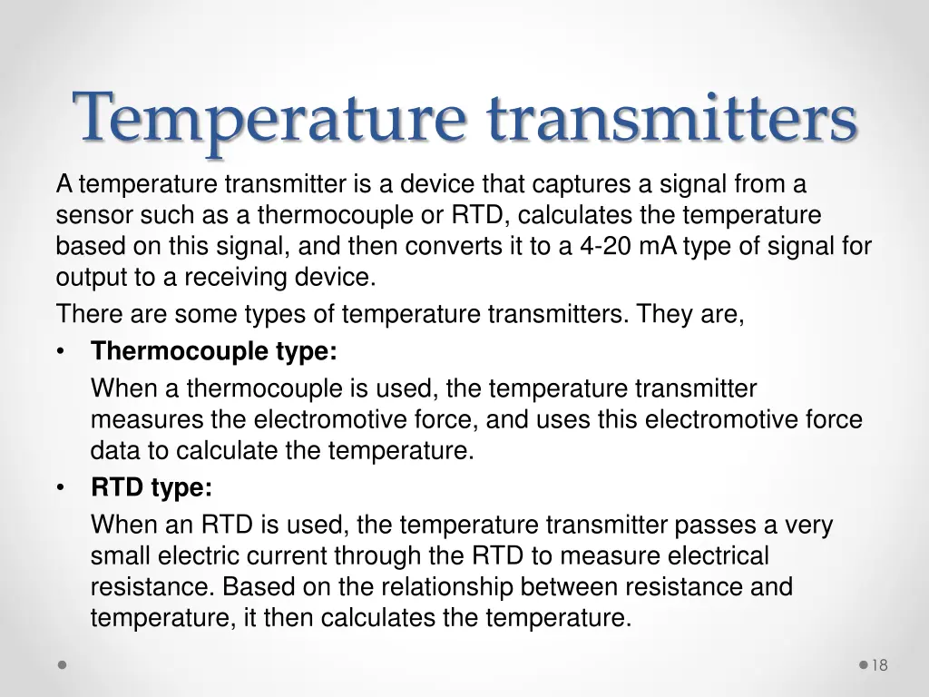 temperature transmitters 1