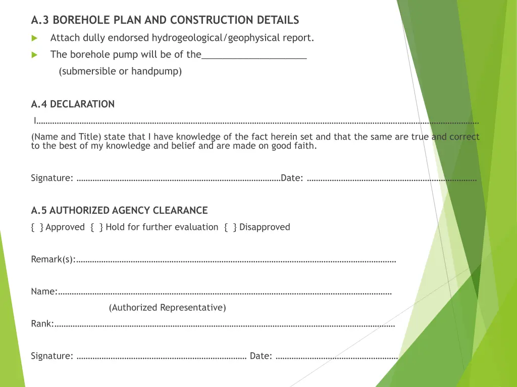 a 3 borehole plan and construction details