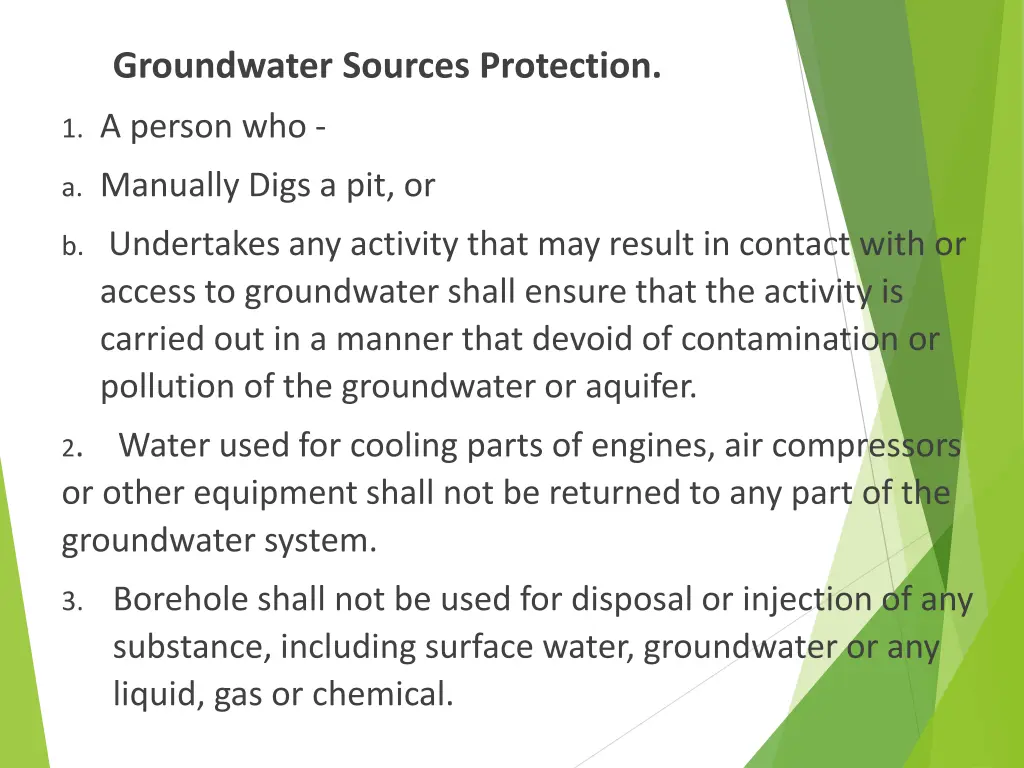 groundwater sources protection