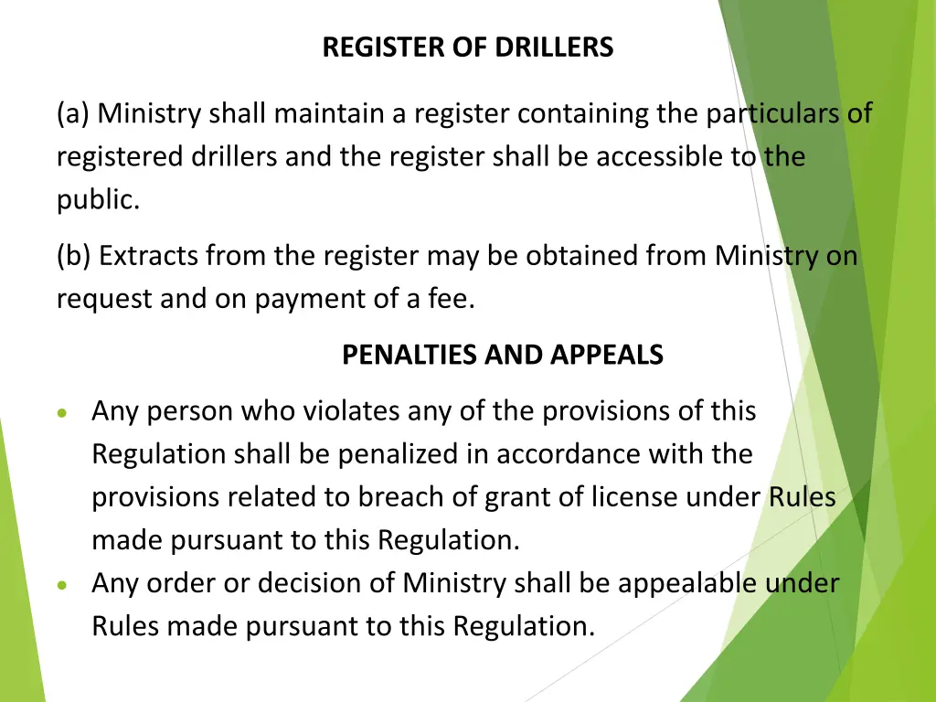 register of drillers