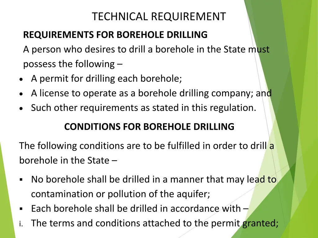 technical requirement