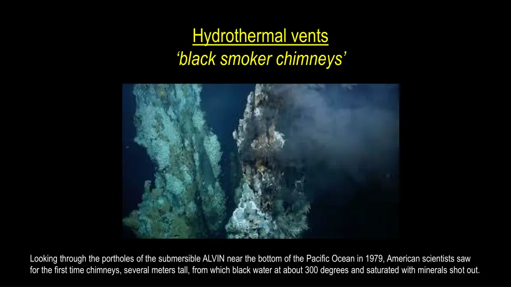 hydrothermal vents black smoker chimneys