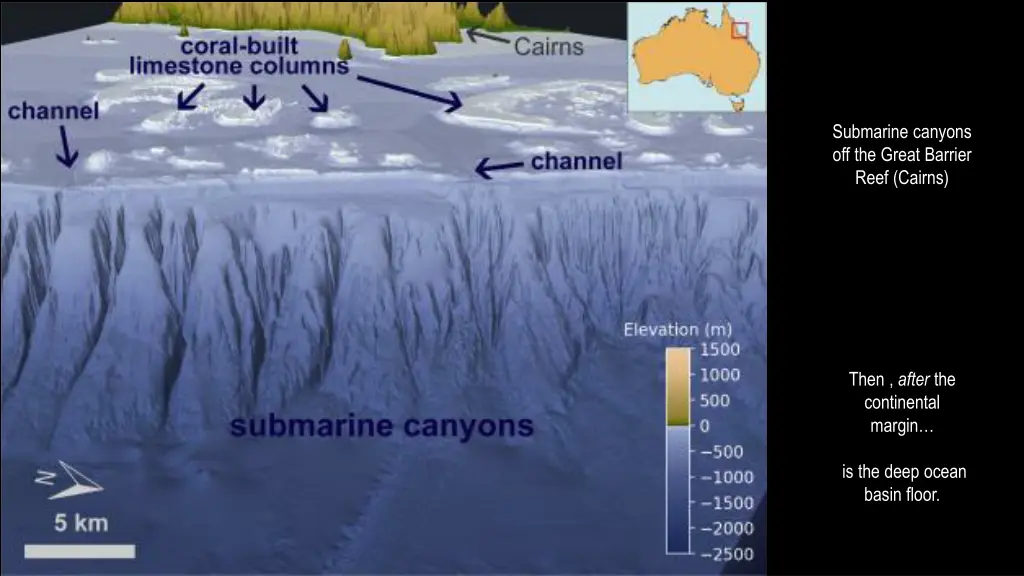 submarine canyons off the great barrier reef