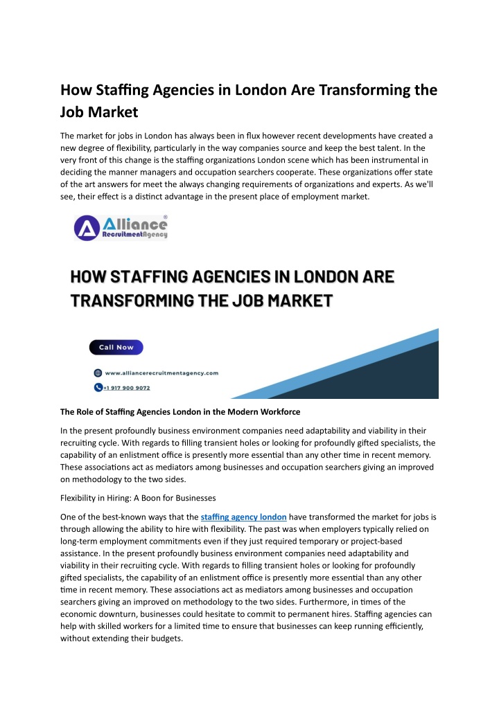 how staffing agencies in london are transforming