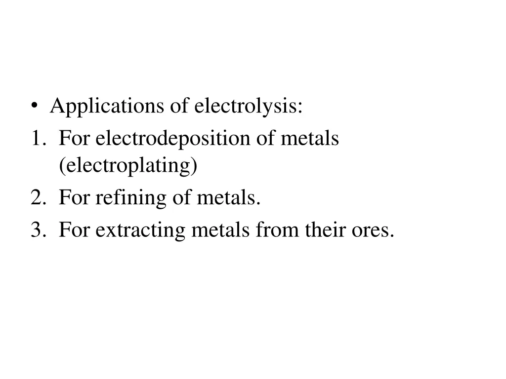 applications of electrolysis