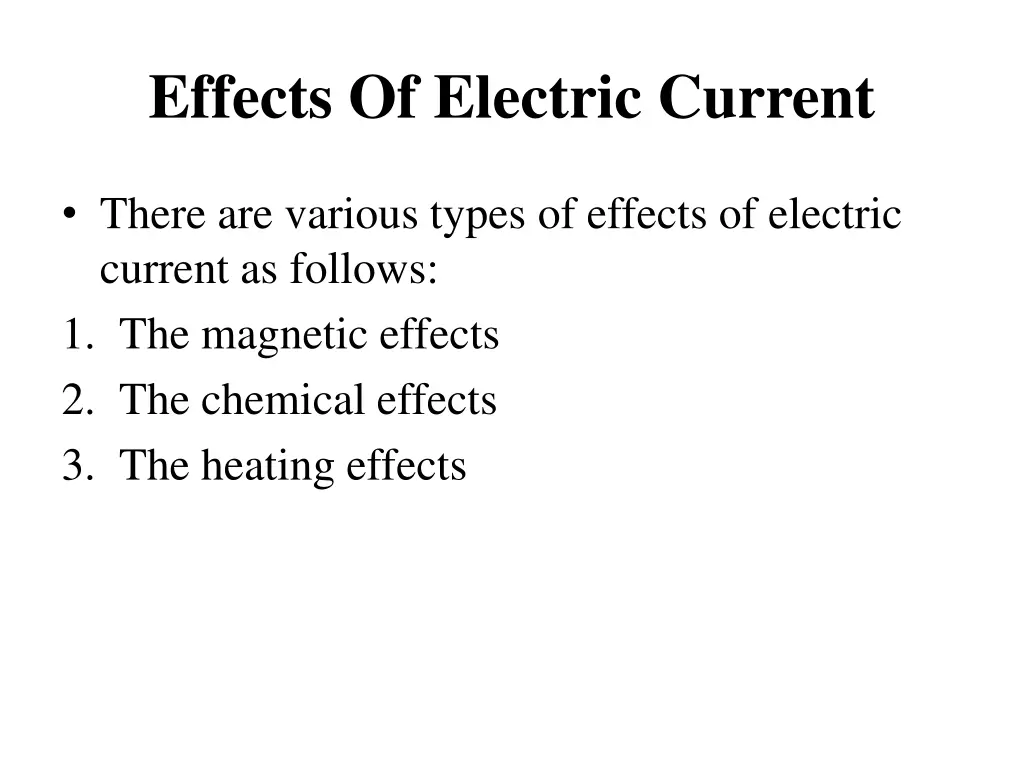 effects of electric current