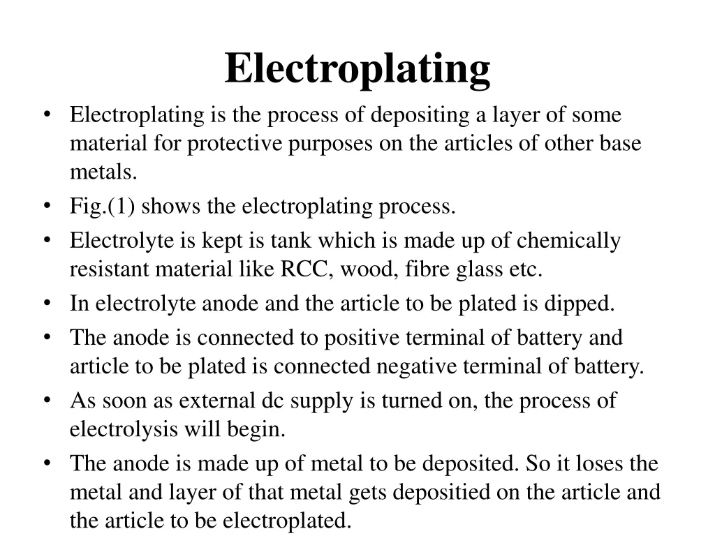 electroplating