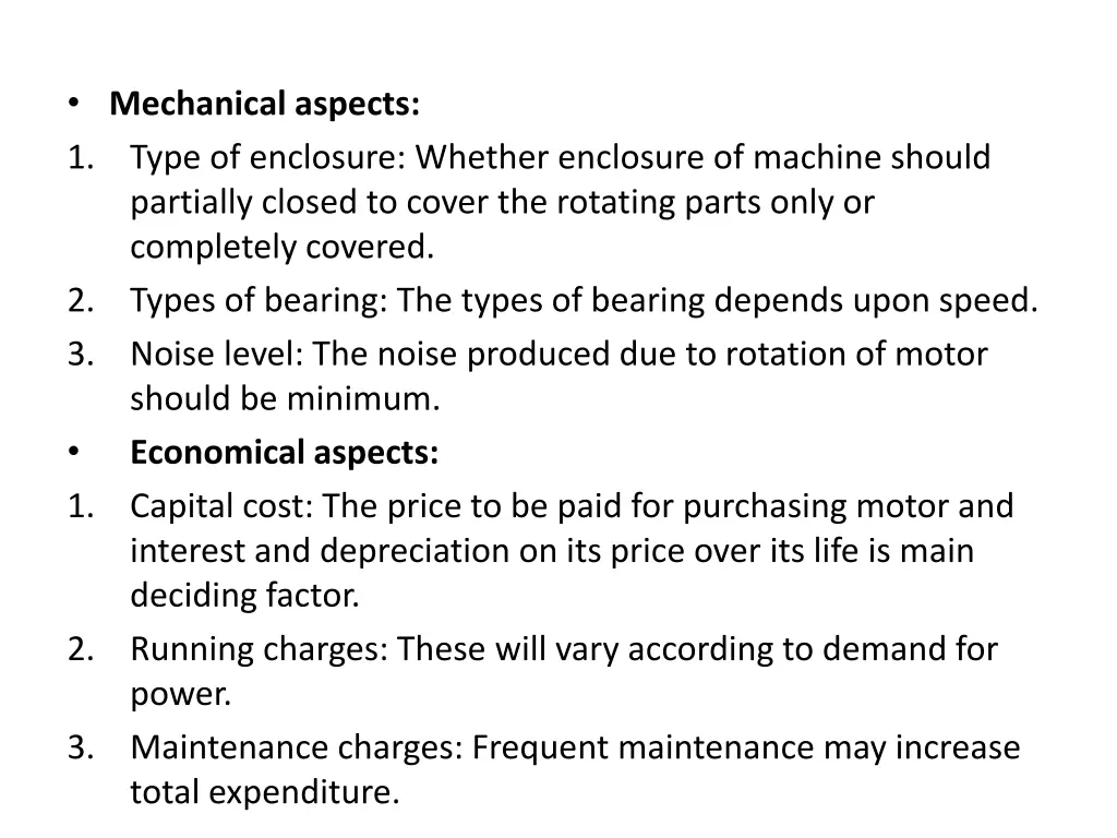 mechanical aspects 1 type of enclosure whether