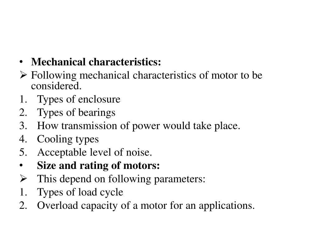 mechanical characteristics following mechanical