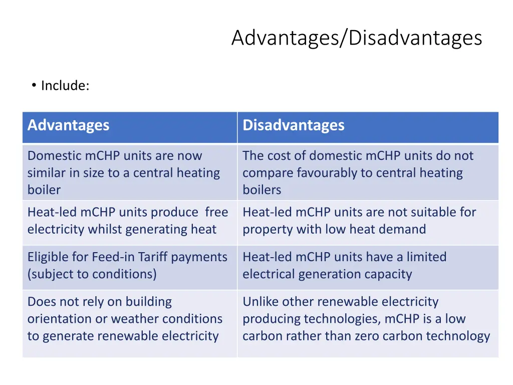 advantages disadvantages 1