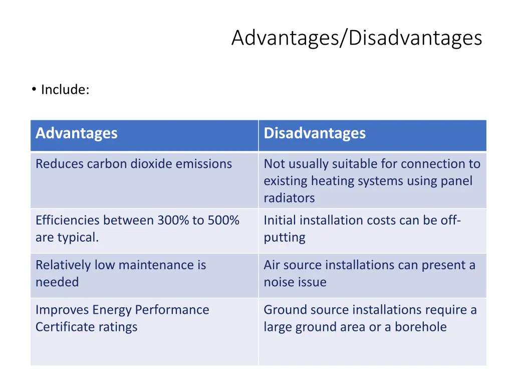 advantages disadvantages