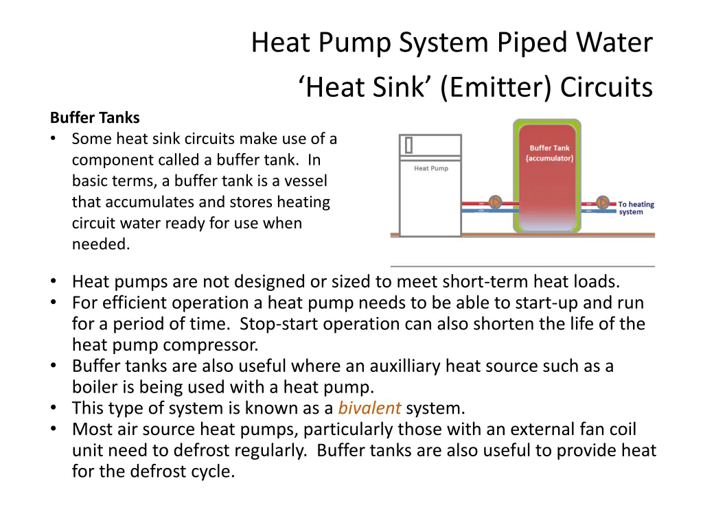 heat pump system piped water heat sink emitter 1