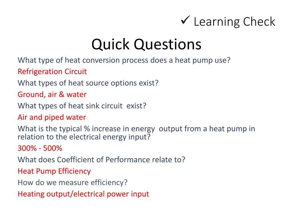 learning check