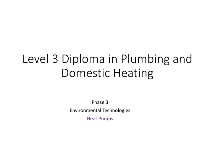 level 3 diploma in plumbing and domestic heating