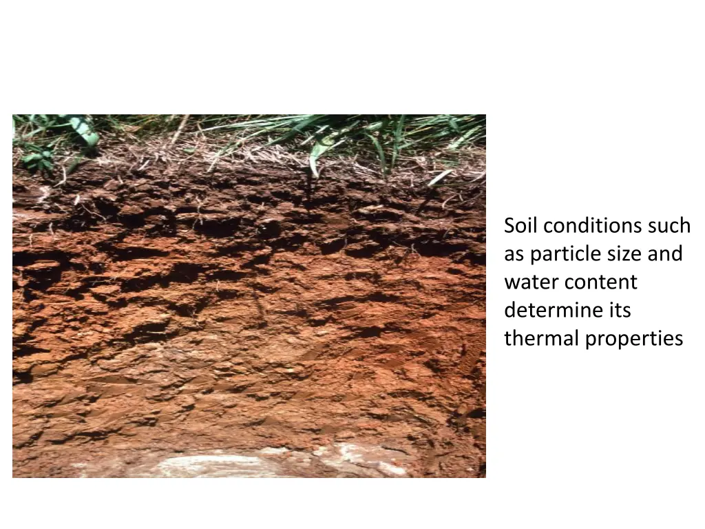 soil conditions such as particle size and water