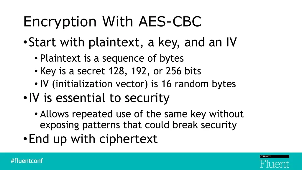 encryption with aes cbc start with plaintext