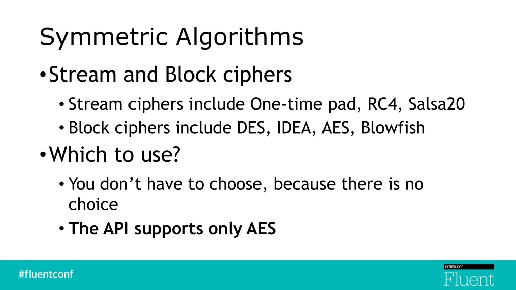 symmetric algorithms