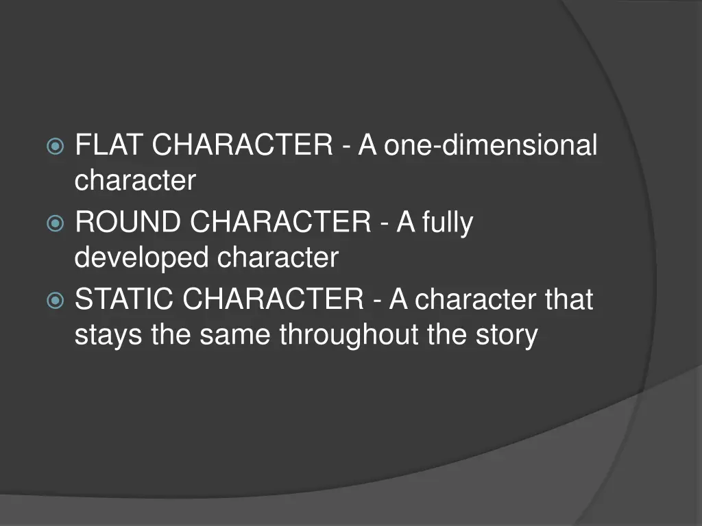 flat character a one dimensional character round 1