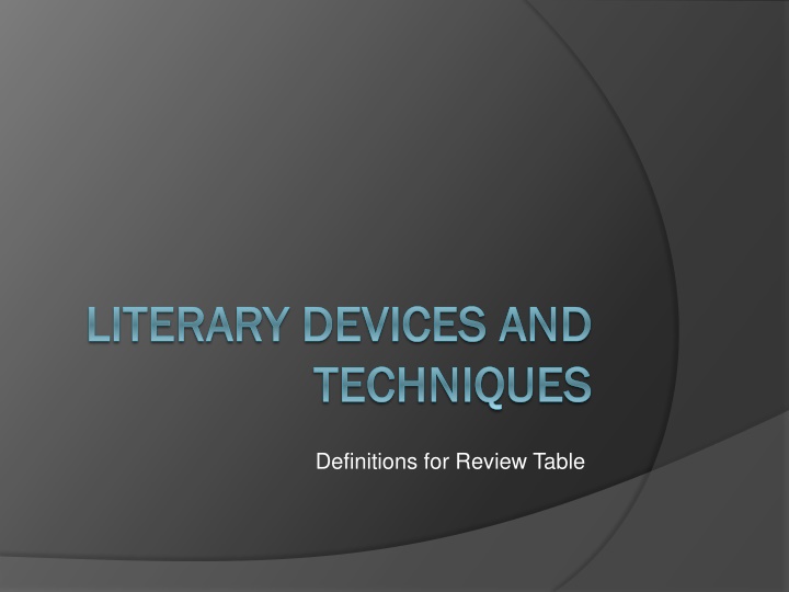 literary devices and literary devices