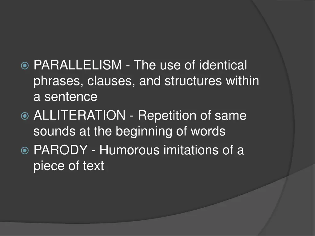 parallelism the use of identical phrases clauses 2