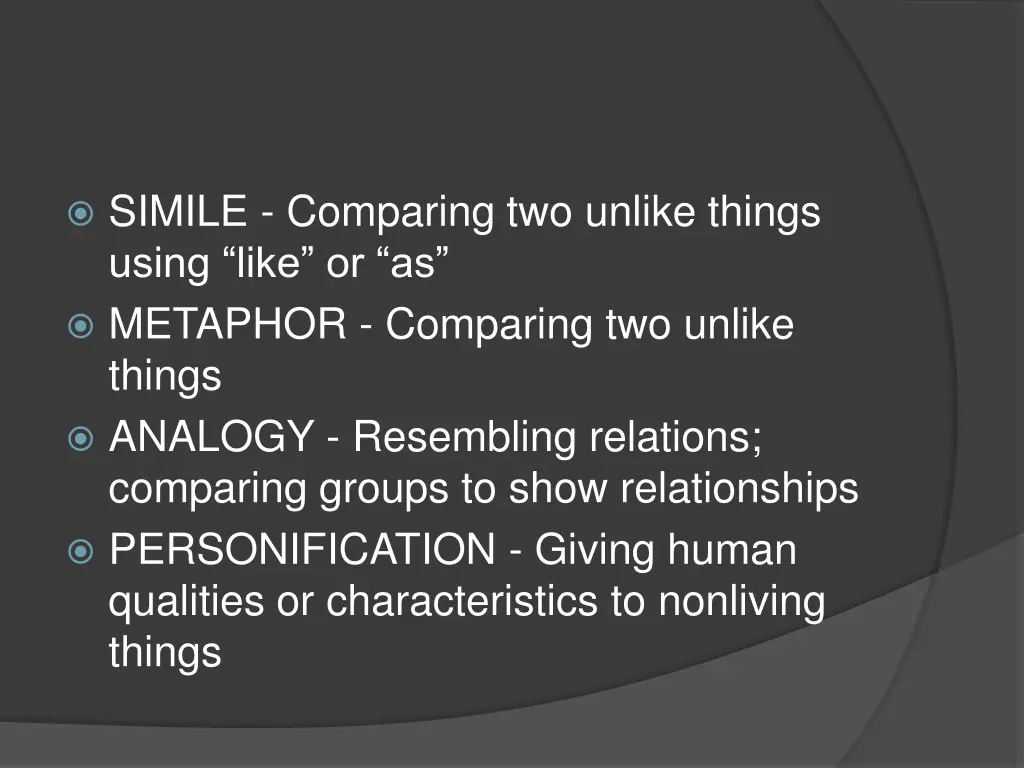 simile comparing two unlike things using like 3