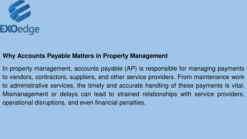 why accounts payable matters in property