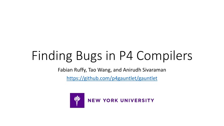 finding bugs in p4 compilers