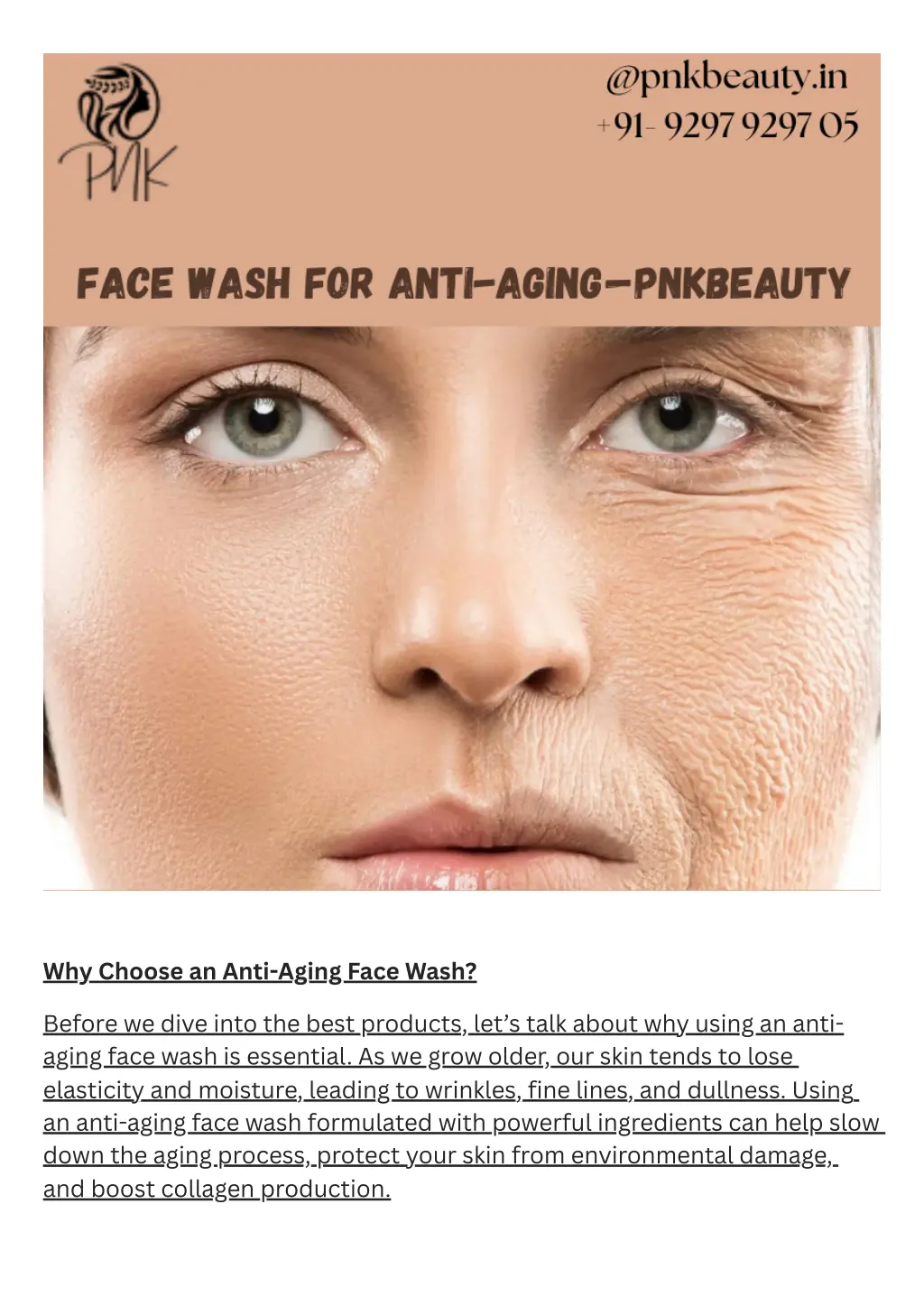 why choose an anti aging face wash