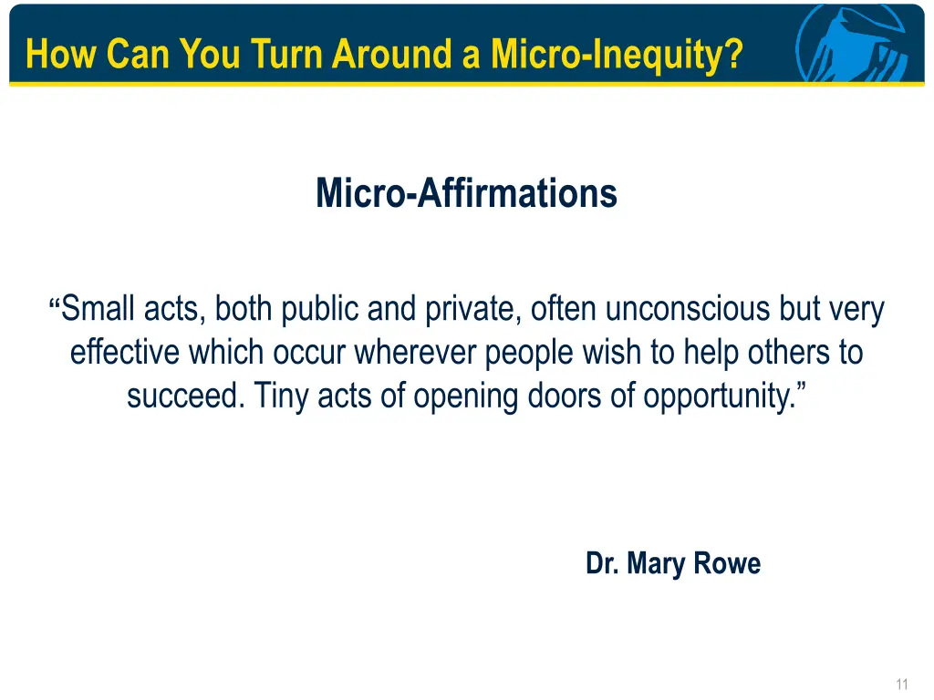 how can you turn around a micro inequity