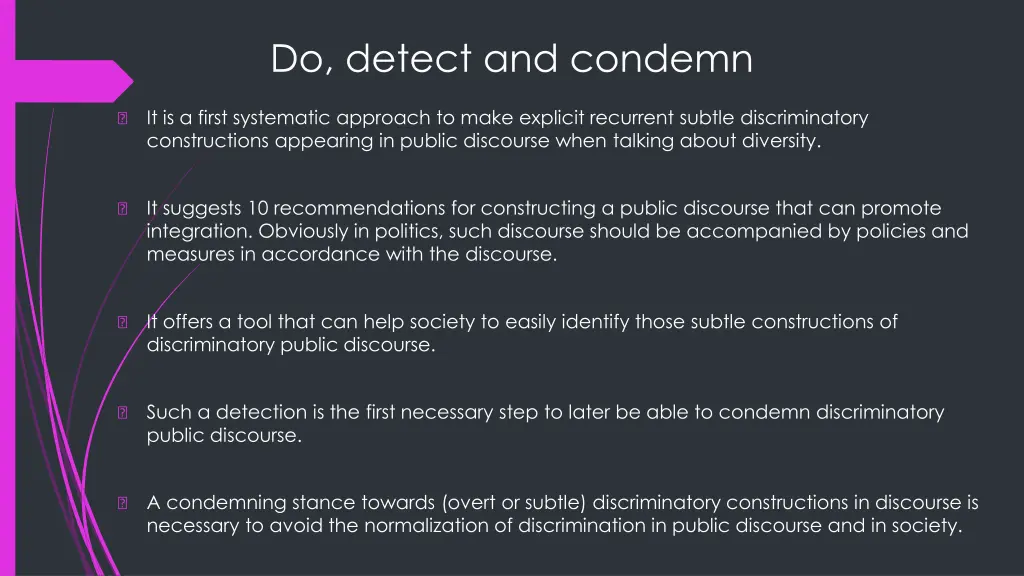 do detect and condemn